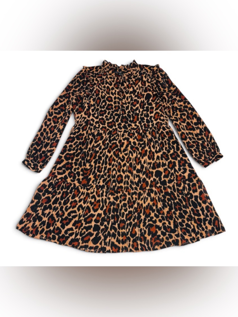 J. Crew Leopard Print Long Sleeve Dress - Size Small